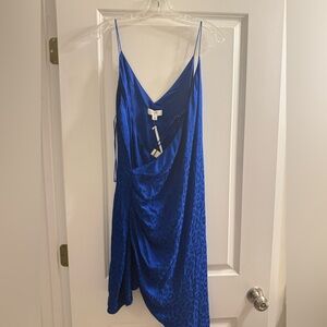 Cushnie Vibrant Blue Satin Dress
